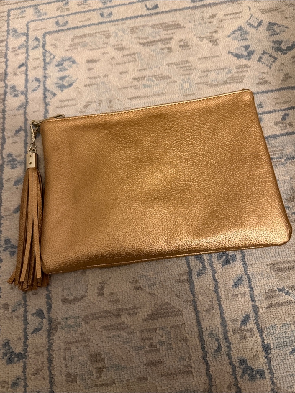 Merona Metallic Gold Tassel Wristlet Clutch